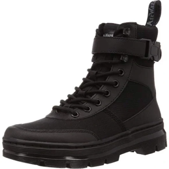 Dr Marten Black Suede Combs Tech Water Resistant Collar Strap Boots NWOT Size 8 Combs W Suede Utility Boots in Black | Dr. Martens main image 4